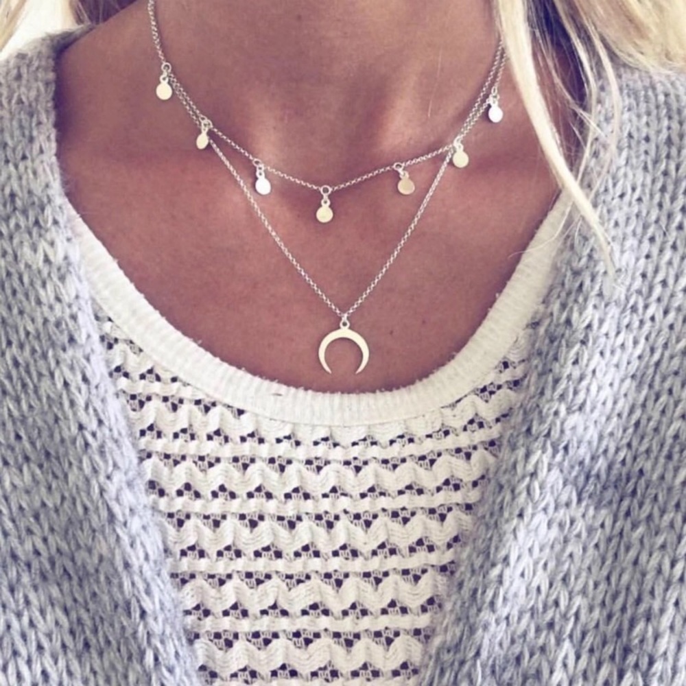 ✨ MAKE OFFER ✨ SILVER DOUBLE LAYER NECKLACE
